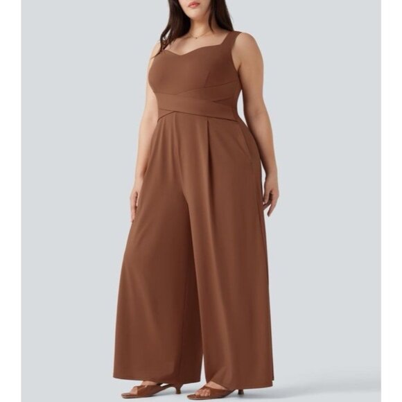 Halara U Back Sleeveless Casual Plus Size Jumpsuit with Pockets Size 2X NWT - Picture 3 of 15